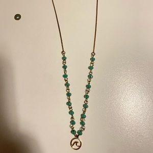Wave Necklace with Turquoise Gems